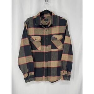 Brixton Black and Tan Plaid Casual Button Down Shirt